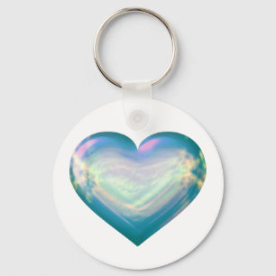 Opal Satin Herz Schlüsselanhänger