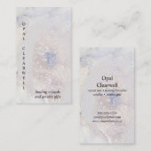 Opal Seaglass Crystal Sparkle Watercolor Vertikal Visitenkarte (Vorne/Hinten)