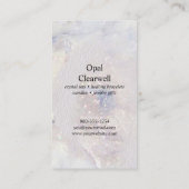 Opal Seaglass Crystal Sparkle Watercolor Vertikal Visitenkarte (Rückseite)