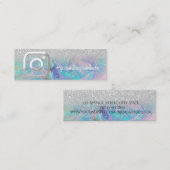 Opal Silver Bokeh Instagram Social Media Mini Visitenkarte (Vorne/Hinten)