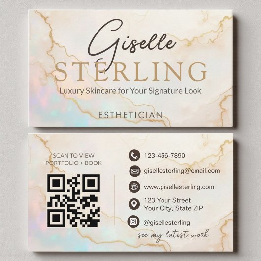 Opal Stein Esthetiker QR Code Visitenkarte