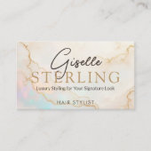 Opal Stein Friseur QR Code Visitenkarte (Vorderseite)