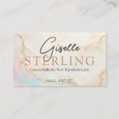 Opal Stein Nageldesign QR Code Visitenkarte (Vorderseite)