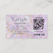 Opal Stein QR Code Visitenkarte | Moderne Markenbi (Rückseite)