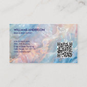 Opal Stein Textur Logo QR Code Visitenkarte (Rückseite)