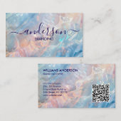 Opal Stein Textur Logo QR Code Visitenkarte (Vorne/Hinten)