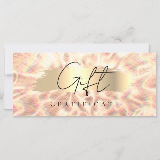 Opal Stone Background Geschenkzertifikat Rose Gold (Vorderseite)