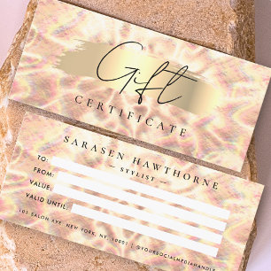 Opal Stone Background Geschenkzertifikat Rose Gold
