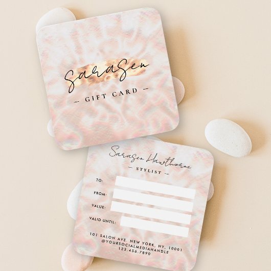 Opal Stone Background Geschenkzertifikat Rose Gold