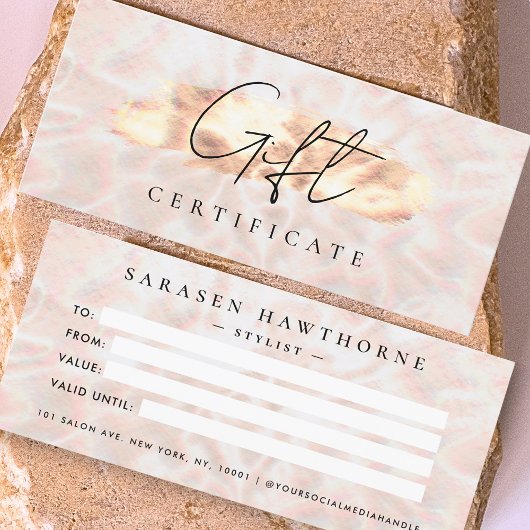 Opal Stone Background Geschenkzertifikat Rose Gold