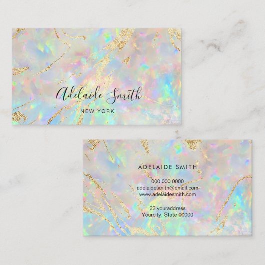opal stone Business Card Visitenkarte (Vorne/Hinten)