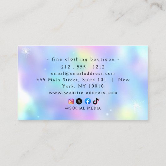 opal stone Business Card Visitenkarte (Rückseite)