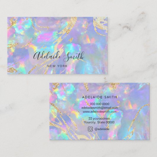 opal stone Business Card Visitenkarte (Vorne/Hinten)