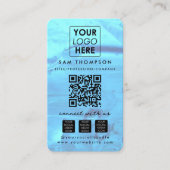 Opal Stone Connect with Us Social Media QR Code Visitenkarte (Vorderseite)