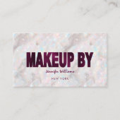 Opal Stone Custom QR Code Makeup Artist Elegant Visitenkarte (Vorderseite)