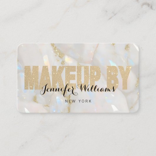 Opal Stone Custom QR Code Makeup Artist Visitenkarte (Vorderseite)