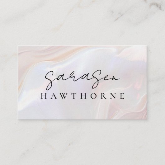 Opal Stone Elegant Luxury Script Name Monogram Visitenkarte (Vorderseite)