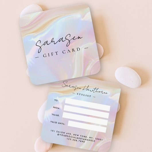 Opal Stone Holographic Background Gift Certificate