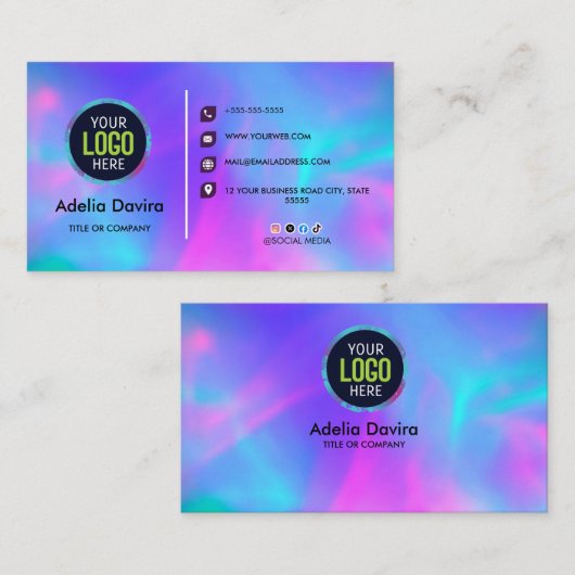 Opal Stone Luxury Business Card Design Visitenkarte (Vorne/Hinten)