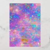 Opal Stone Minimalistisch Moderne Hochzeit retten  Folieneinladung (Rückseite)