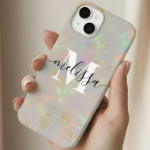 Opal Stone Monogram Calligraphie Case-Mate iPhone Hülle