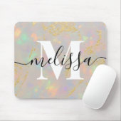Opal Stone Monogram Calligraphie Mousepad (Mit Mouse)