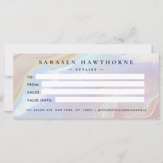 Opal Stone Muschel - Geschenkgutschein (Rückseite)