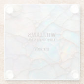 Opal Stone Pastell Color Personalisiert Glasuntersetzer (Rückseite)
