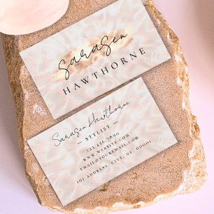 Opal Stone Rose Gold Brush Stroke Luxus Visitenkarte