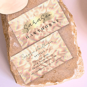 Opal Stone Rose Gold Brush Stroke Luxus Visitenkarte