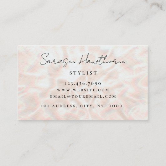 Opal Stone Rose Gold Monogram Initial Script Name Visitenkarte (Rückseite)