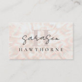 Opal Stone Rose Gold Monogram Initial Script Name Visitenkarte (Vorderseite)