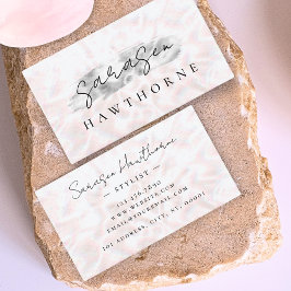 Opal Stone Silver Brush Stroke Luxury Visitenkarte