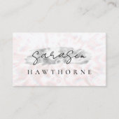 Opal Stone Silver Brush Stroke Luxury Visitenkarte (Vorderseite)