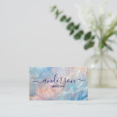 Opal Stone texture Logo QR Code Business Card Visitenkarte (Stehend Vorderseite)