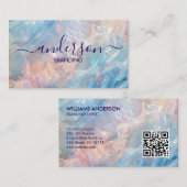 Opal Stone texture Logo QR Code Business Card Visitenkarte (Vorne/Hinten)