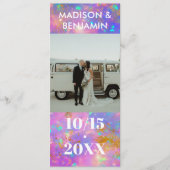 Opal Stone White Foto Bold Minimalistisch Wedding Programm (Vorderseite)