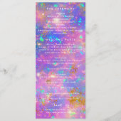 Opal Stone White Foto Bold Minimalistisch Wedding Programm (Rückseite)