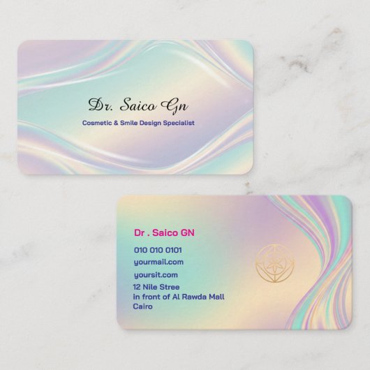 Opal Style Minimal Layout Design Template  Visitenkarte (Vorne/Hinten)