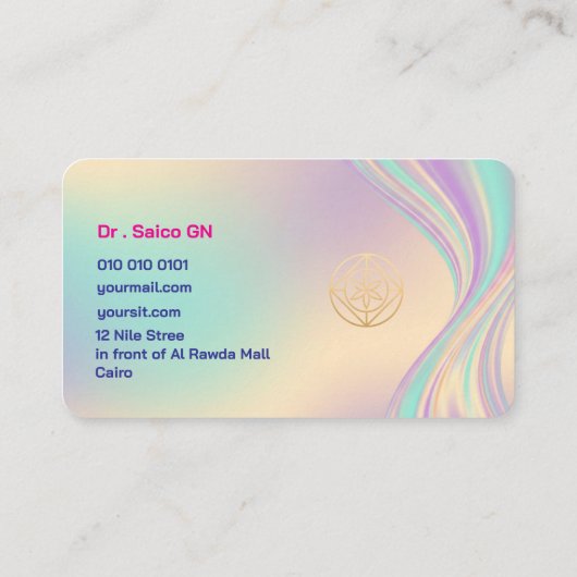 Opal Style Minimal Layout Design Template  Visitenkarte (Rückseite)