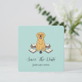 Opal süße Studentenhunde-Abschluss-Save-the-Date-K Save The Date (Stehend Vorderseite)