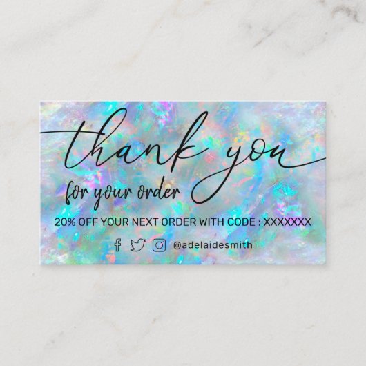 Opal-Textur dank Visitenkarte (Vorderseite)