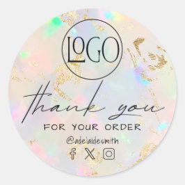 Opal Textur danke Runder Aufkleber