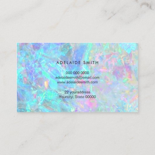 Opal-Textur-Foto Visitenkarte (Rückseite)