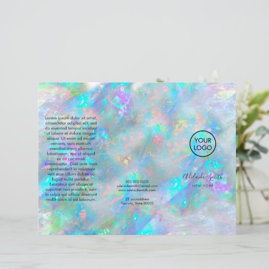 Opal-Textur-Trifold-Broschüre (Stehend Vorderseite)