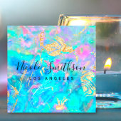 Opal-Textur und Imitate Golddetails quadratisches Quadratische Visitenkarte