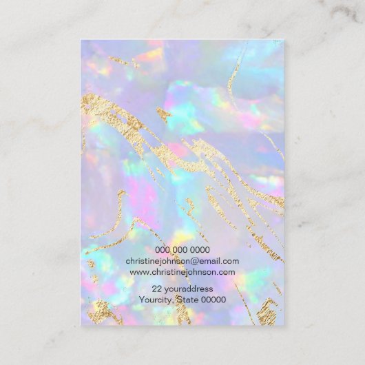 Opal-Texturdesignkarte Visitenkarte (Rückseite)