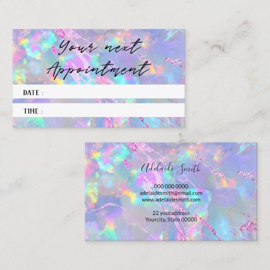 Opal Texture Foto Terminkarte Visitenkarte (Vorne/Hinten)