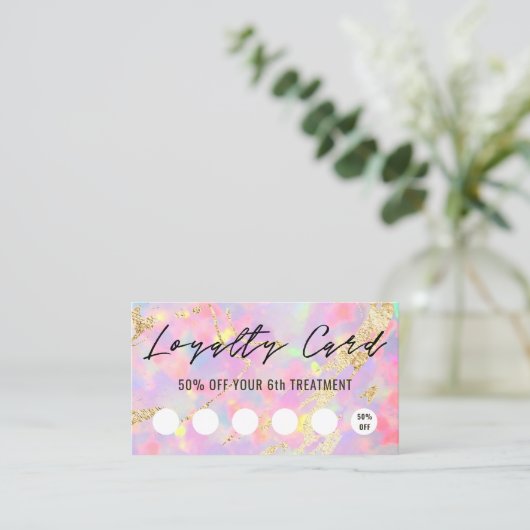Opal Texture Loyalty Karte (Stehend Vorderseite)
