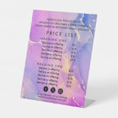 Opal Texture Preisliste Pedestal Sign Sockelschild (Vorderseite)